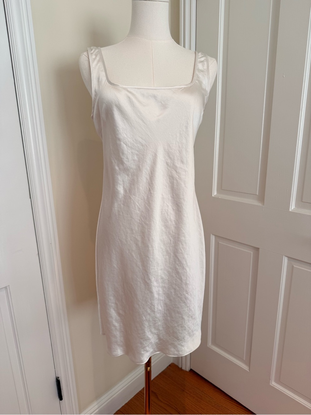 Wilfred Cream Square-Neck Mini Slip Dress